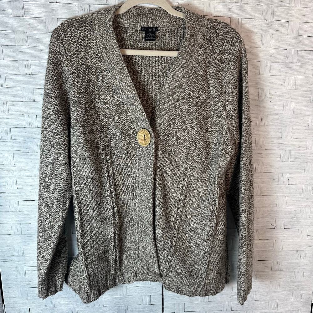 Cally women’s cardigan, one button snap closure, coastal grandma fall cozycore